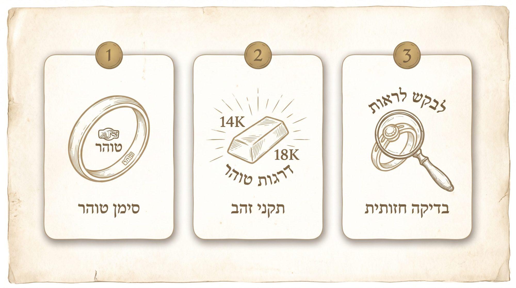 בדיקת סימון וטוהר הזהב בטבעת לפי תקן מכון התקנים הישראלי