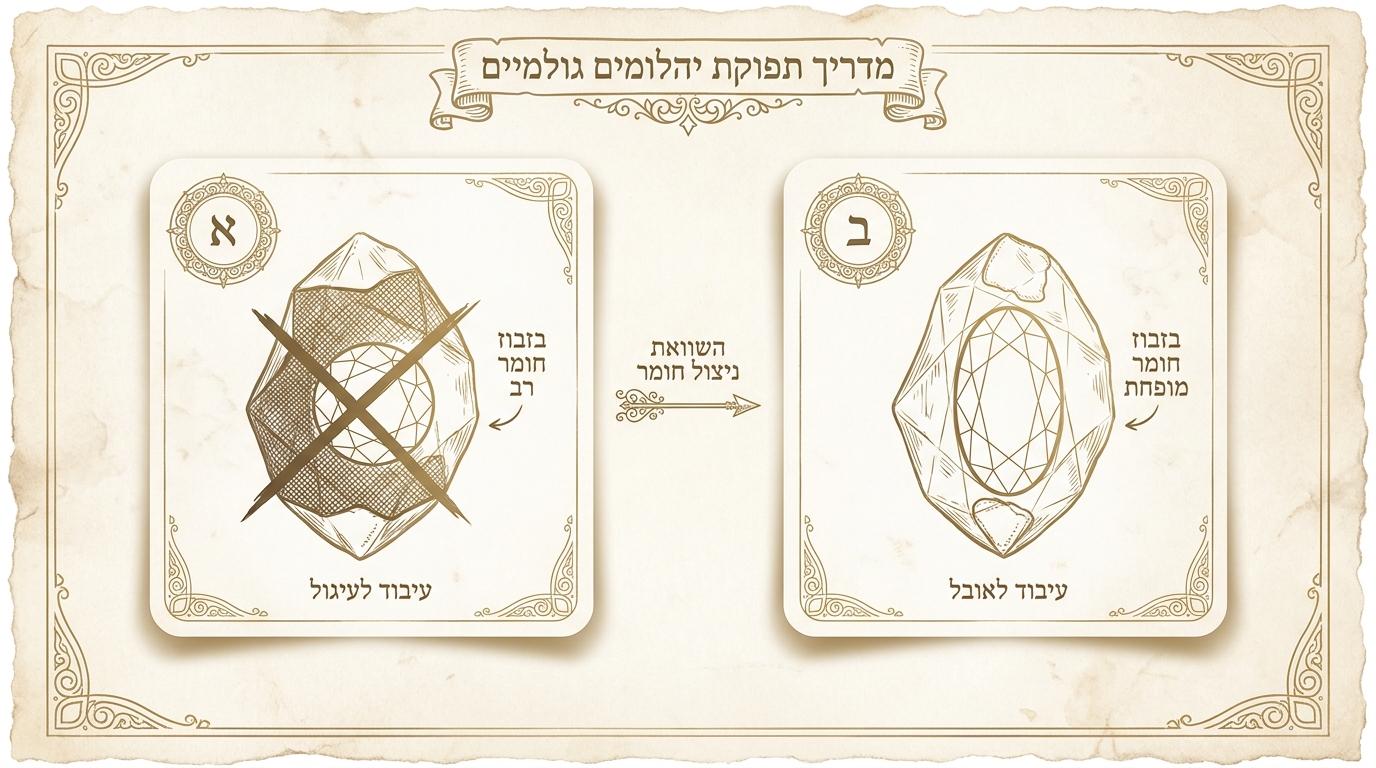 השוואת ברק והחזר אור בין יהלום עגול ליהלום אובלי