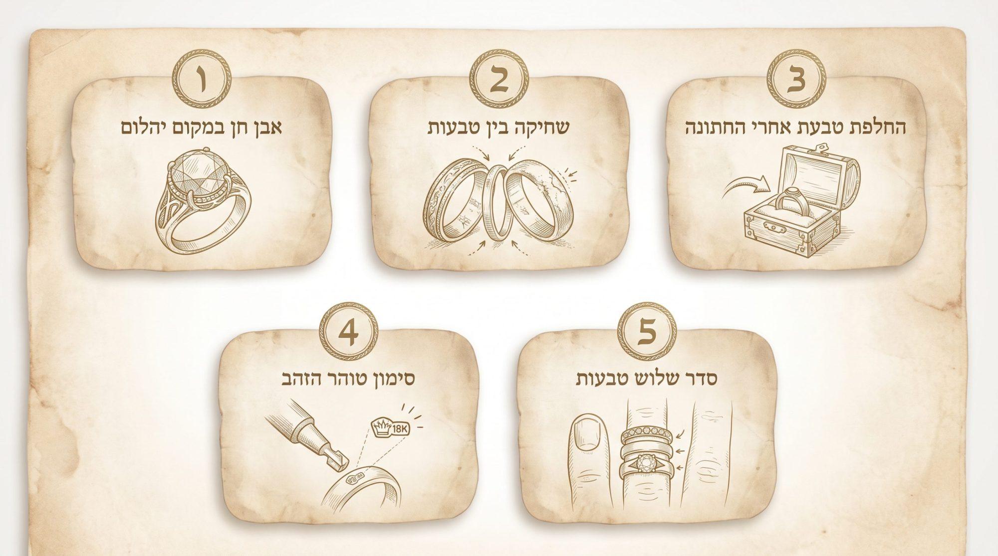 מדידת מידת טבעת אירוסין בסטודיו