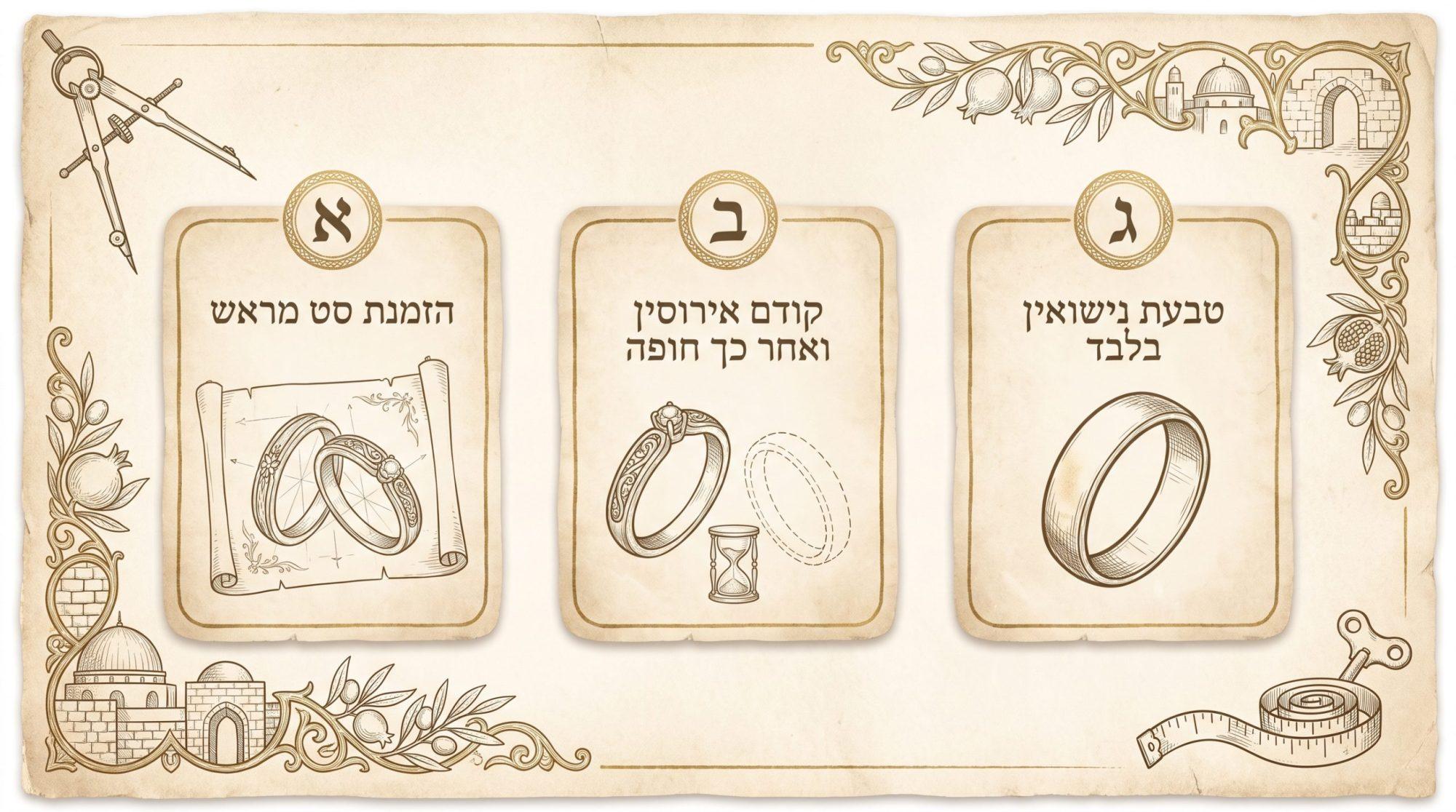 טבעת אירוסין משובצת יהלום עתיק בעבודת יד