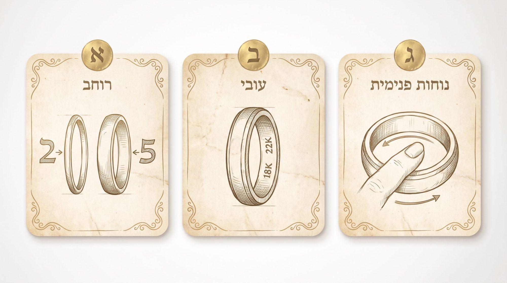 טבעת נישואין חלקה בזהב עם גימור מט