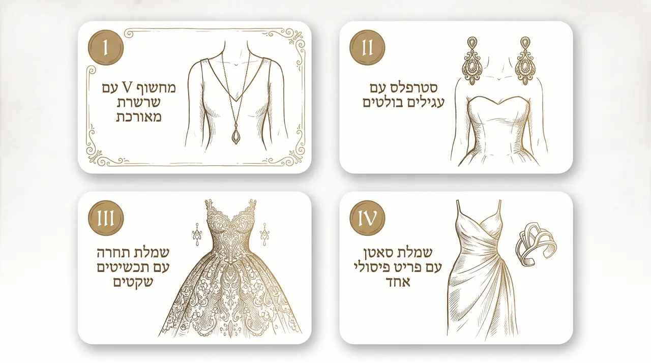 השוואה בין שמלת כלה נקייה לשמלה עשירה בתחרה